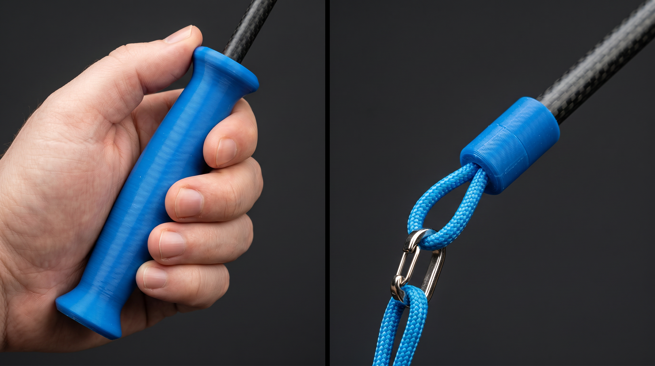 Cat wand handle and paracord close-up